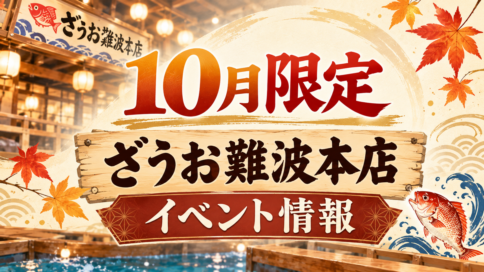 【10月限定】食欲の秋！運動の秋！ざうお難波本店で秋を楽しもう🍁